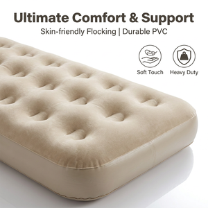 <span class=keywords><strong>Matelas</strong></span> <span class=keywords><strong>Gonflable</strong></span> Portable Épais en PVC Floqué, Étanche, Rechargeable, avec Pompe Intégrée Amovible, Idéal pour la Maison, le Camping et la <span class=keywords><strong>Randonnée</strong></span> - Product Image 2