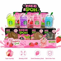 Jouet anti-stress mignon en peluche en forme de tasse de café glacé, coloré, souple, portable, mini jouet de décompression