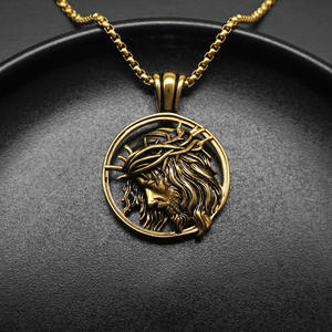 Hip Hop Punk Hollow Jesus Religious Trend Waterproof <b>Stainless</b> <b>Steel</b> Fashion Jewelry Pendant Necklaces for <b>Mens</b> Wholesale 2025 - Product Image 2