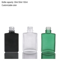 Promotion : Flacon de Parfum/Sérum/Distributeur d'Huile Cosmétique en Verre Transparent Rectangulaire de 15ml, 30ml, 50ml, 100ml avec Atomiseur