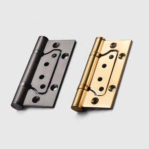 YONFIA Charnière plate en acier inoxydable <span class=keywords><strong>de</strong></span> 4 pouces et 3 mm pour porte en bois, tête <span class=keywords><strong>de</strong></span> couronne plate <span class=keywords><strong>de</strong></span> style américain et européen, pour porte en bois - Product Image 1