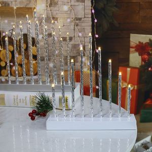 Offre Spéciale : Guirlande Lumineuse LED 17L Blanc Chaud en Plastique Argenté, Effet Bougies pour Décorations de Noël à Domicile - Product Image 3
