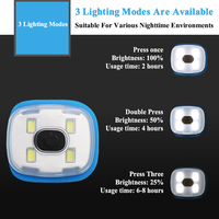 Módulo de Luz LED Recargable por USB, Extraíble, para Gorro de Punto, Cuatro LED, Carcasa de Plástico, Repuesto, para Camping, Senderismo, Correr