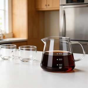 Carafe à café en verre borosilicate <span class=keywords><strong>de</strong></span> qualité supérieure, résistante à la chaleur, durable, pour thé noir, lait, café, boissons chaudes et froides - Product Image 5