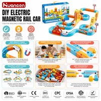 Kit de jouets magnétiques KZHM pour enfants, train électrique magnétique à construire soi-même, jouets éducatifs STEM pour les activités parent-enfant, pour garçons
