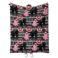 Couverture Polaire Personnalisée à Impression Sans Couture, Modèle Gratuit, pour la Maison, Motif Dessin Animé Mignon, Cadeau d'Halloween et de Noël