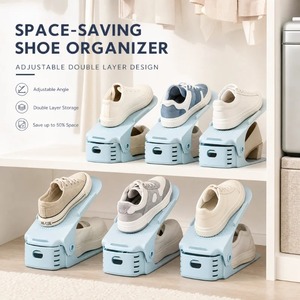 Durable Adjustable Shoe Organizer Footwear Support Slot Space Saving Cabinet Closet Stand Shoes Storage <b>Rack</b> Shoebox - Product Image 5