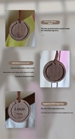 Diffuseur de parfum sans flamme en bois de noyer pour voiture, pendentif désodorisant, disques parfumés pour la maison et la garde-robe, personnalisable avec votre logo