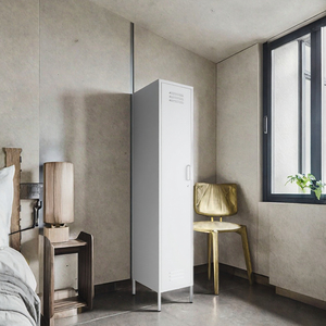 Armoire Métallique Moderne <span class=keywords><strong>GDLT</strong></span> à Porte Simple, Meuble de Rangement Haute en Acier Durable pour Chambre, Salon, Salle de Sport et Hôtel - Vente Flash - Product Image 3