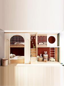 <span class=keywords><strong>Letto</strong></span> a Castello a Tre Letti per Camerette Bambini con Scale, <span class=keywords><strong>Letto</strong></span> a Soppalco a Due Piani, Design Personalizzato per Stanza di Gemelli - Product Image 4