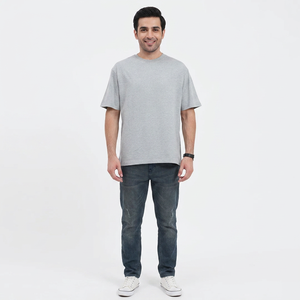 T-shirt décontracté pour homme, bleu marine, sans logo sur le devant, respirant, 180 GSM, 100 % coton, coupe classique - Product Image 1