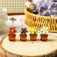 Ornamen Bunga Kaca Warna-warni Buatan Tangan yang Lucu, Dekorasi Rumah Paskah, Hadiah Kreatif