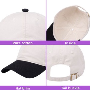 Gorra de Béisbol de Algodón 100% Estilo Coreano <span class=keywords><strong>Ins</strong></span>, Combinación de Colores, Moderna, Versátil, de 6 Paneles, para Hombre y Mujer, Casual - Product Image 2