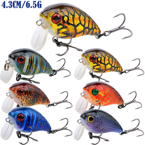 L'esca da pesca dura in plastica da 4.3CM 6.5G rafforza i tre ganci esca a manovella con minuscola esca esca a manovella - Product Image 2