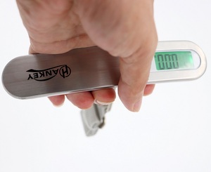 디지털 수하물 저울 50kg 휴대용 LCD 디스플레이 304 스테인레스 스틸 전자 저울 무게 균형 여행 가방 교수형 저울 - Product Image 6