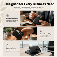 Dompet Panjang Tempat Kartu Identitas dengan Jendela Transparan, Tutup Atas/Kancing Magnet, Banyak Slot, Organizer Perjalanan, Logo Custom, Kulit PU Premium
