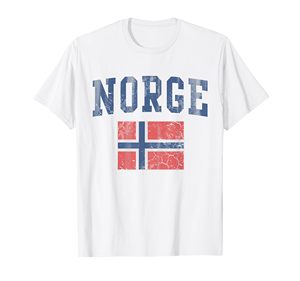 Camiseta con bandera de Noruega de Vithas Industry, camiseta informal unisex de algodón de manga corta con cuello redondo y estampado - Product Image 1