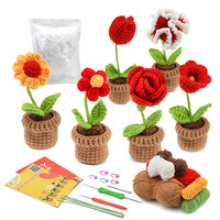 Kit Merajut Bunga Akrilik Mini Desain DIY Ramah Pemula Buatan Tangan untuk Anak-Anak Dewasa 12+ Tutorial Video Mudah Kehamilan