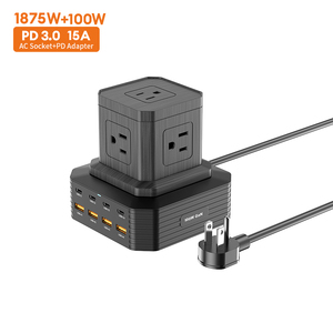 Nouvelles tendances 100W Power Strip Tower Supply of U.<span class=keywords><strong>S</strong></span>. Regulatory Outlet AC Household Power Sockets Desktop Type C + USB Strips Plug - Product Image 1