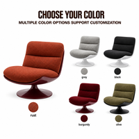 Fauteuil de balcon Pattie - Style luxe léger, petit fauteuil pivotant ergonomique en tissu moderne pour hôtel et salle à manger
