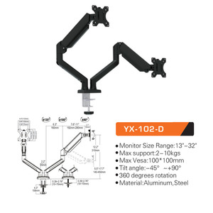 Venta directa de fábrica, soporte de <span class=keywords><strong>Monitor</strong></span> Triple doble único, escritorio de pared, ordenador <span class=keywords><strong>Vertical</strong></span>, brazo de <span class=keywords><strong>Monitor</strong></span> VESA para monitores 1 2 3 4 - Product Image 4