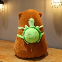 Peluche Capybara Rouge Tendance et Mignonne, Jouet Anti-Stress en Coton PP Lavé