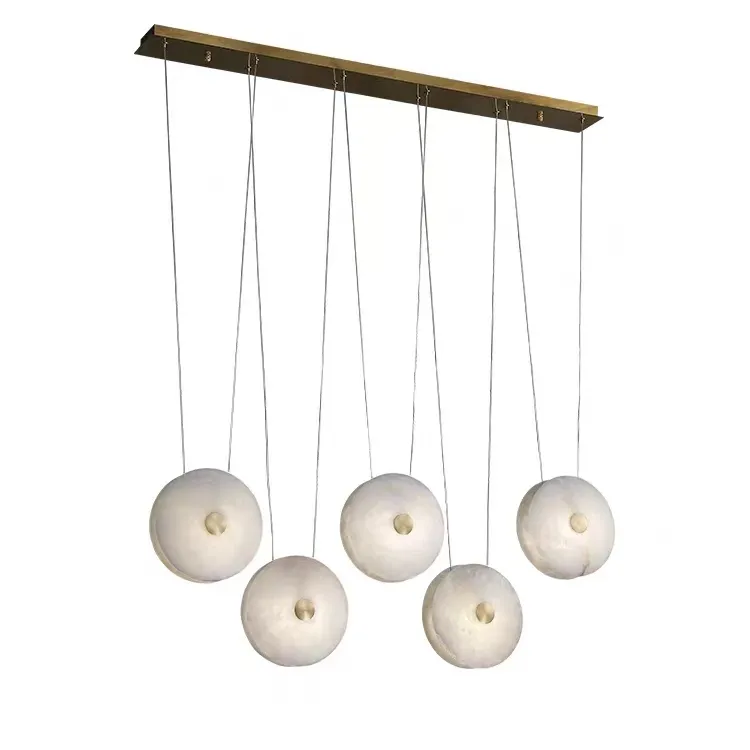 Moderno designer ottone marmo alabastro droplight nuovi lampadari e lampade a sospensione soggiorno e sala da pranzo cucina