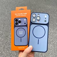 Coque de téléphone magnétique effet peau pour iPhone 17 16 15 14 11 Pro Max, avec protection d'objectif et couleurs mates contrastées pour iPhone 12 13