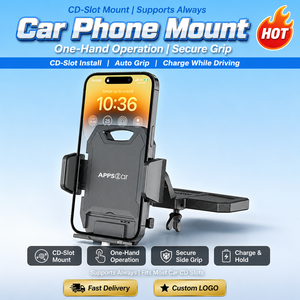 <span class=keywords><strong>Support</strong></span> de téléphone de <span class=keywords><strong>voiture</strong></span> robuste avec fente pour CD, maintien sur 3 côtés, utilisation à une main, universel et durable, compatible avec tous les smartphones - Product Image 1