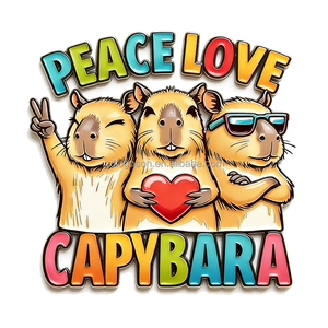 Aimant de réfrigérateur en émail « Chill Like a Capybara » avec design rétro coucher de soleil sur la plage – Aimant métallique souvenir animal mignon Capybara en gros - Product Image 3