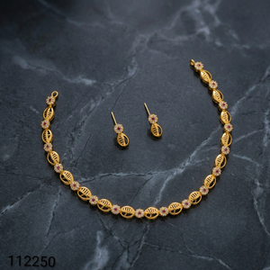 Elegant Gold Plated Hollow Disc <b>Chain</b> Necklace Set Flower CZ <b>Stud</b> <b>Earrings</b> Minimalist Daily Party Wear Fashion Jewelry - Product Image 2