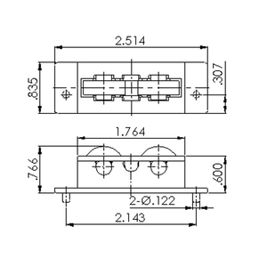 Phổ biến cửa sổ trượt con lăn nhựa Nylon nhà ở con lăn 1135b - Product Image 3