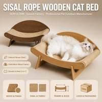 Griffoir pour chat en sisal avec cadre en MDF, résistant aux rayures et à l'humidité, grand lit-lounge pour deux chats