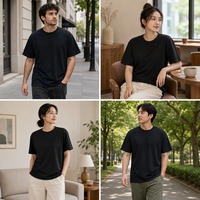 T-shirt Homme Streetwear Oversize à Épaules Tombantes 100% Coton 250 GSM Uni Personnalisable Qualité Luxe Vêtements Vierges en Gros