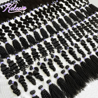 Rambut India Mentah Keriting Alami, Satu Donor Rambut Mentah 100% Alami Tanpa Proses, Vendor Rambut 9a Coklat Gelombang Dalam