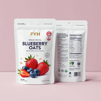 Sachet d'emballage personnalisé pour céréales, fruits et flocons d'avoine, refermable, en aluminium, pour muesli, céréales pour le petit-déjeuner, sac en plastique