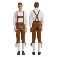Lederhosen bavarois traditionnel, pantalon alpin folklorique à lacets, bretelles réglables, matière textile, événement de la bière, directement de l'usine