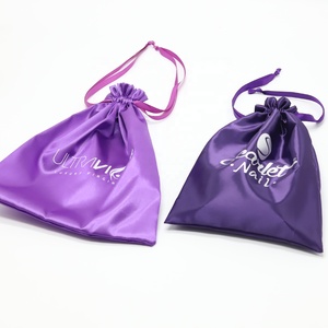 Sacs de protection en soie de luxe personnalisés pour perruques, sacs cadeaux de qualité avec cordon de serrage pour cosmétiques, bijoux, lingerie, sacs à main, pochettes en satin pour cheveux - Product Image 4