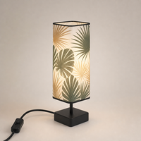 Lámpara de Mesa de Tela con Diseño Artístico Multipatrón, Estilos de Decoración Versátiles, Lámpara de Noche con Bombilla LED Incluida