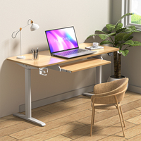 Bureau électrique debout à hauteur réglable Bureau d'ordinateur pour PC de jeu Table de jeu étendue avec plateau pour clavier pour joueur