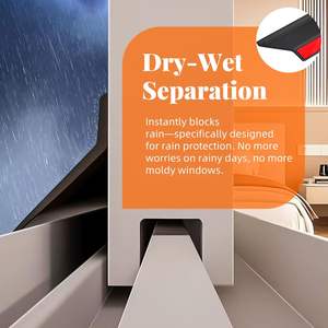 Protection contre les gouttes d'eau pour le <span class=keywords><strong>rebord</strong></span> de <span class=keywords><strong>fenêtre</strong></span> autocollante imperméable, barrière de pluie en caoutchouc flexible pour les portes, les fenêtres, bande d'étanchéité - Product Image 4