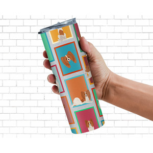 Bicchieri sottili in acciaio inossidabile Papillon rossi e bianchi - Product Image 2