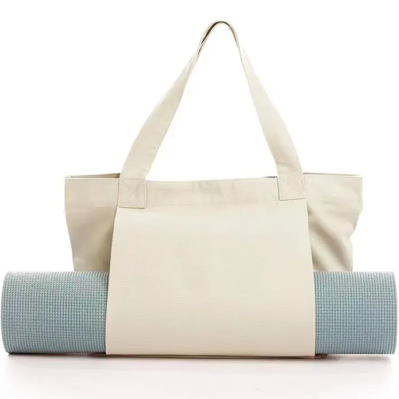 Matras Yoga tahan air kemasan tas Gym Logo kustom matras Yoga ramah lingkungan besar portabel tas Tote kanvas katun