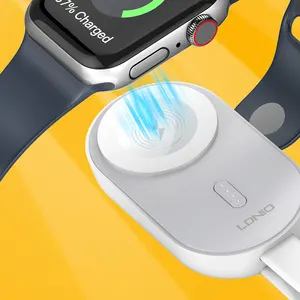 LDNIO AW005 pengisi daya Cepat Ultra ramping, Gantungan Kunci portabel Logo kustom 1200mAh Qi pengisi daya nirkabel untuk IWATCH