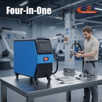 Machine de soudage laser à fibre portative compacte en métal, économique, 4 en 1, 750W 1250W 1650W 1950W, ensemble de machine de soudage laser compacte