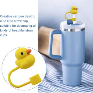 A prova di polvere 10 mm 0.4 in paglia riutilizzabile punte carine <span class=keywords><strong>Daisy</strong></span> fiori nuvola animale anatra Toppers paglia per regali di natale - Product Image 6