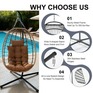 Cuscino in poliestere impermeabile in Rattan appeso uovo sedia <span class=keywords><strong>altalena</strong></span> per interni esterni <span class=keywords><strong>come</strong></span> balcone Patio Villa mobili - Product Image 2