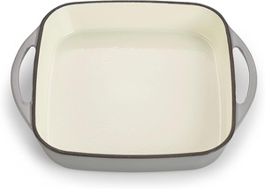 Ensemble 2-en-1 : Plat à rôtir rond en fonte avec couvercle, revêtement émaillé, pour four et induction, gris, <span class=keywords><strong>15</strong></span> L - Product Image 3