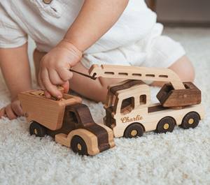 ของเล่นรถขุดไม้แบบกำหนดเองได้ เป็นมิตรกับสิ่งแวดล้อม สำหรับคริสต์มาสแรก วันเกิดครบรอบ 1 ปี ของเล่นรถก่อสร้างแบบปรับแต่งได้ - Product Image 6