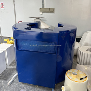 Logotipo personalizable Muebles comerciales Azul FRP Mostrador de recepción frontal curvo para salas deportivas y zonas de juego - Product Image 4